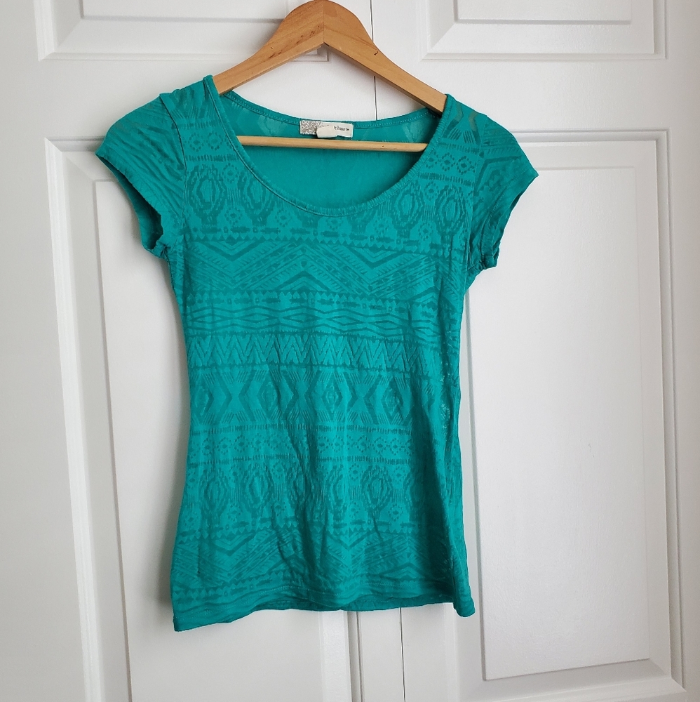 Derek Heart Aztec transparent shirt